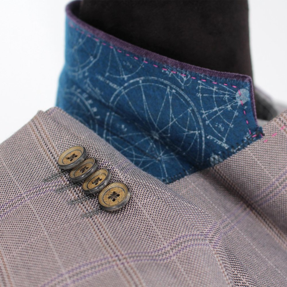 Ted Baker Silk/Wool Purple Check Blazer 40R Italy - Picture 2 of 6